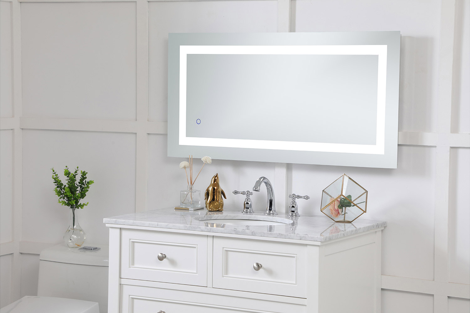 Elegant Wall Mirror - Clear, D 20", H 40" (MRE12040)