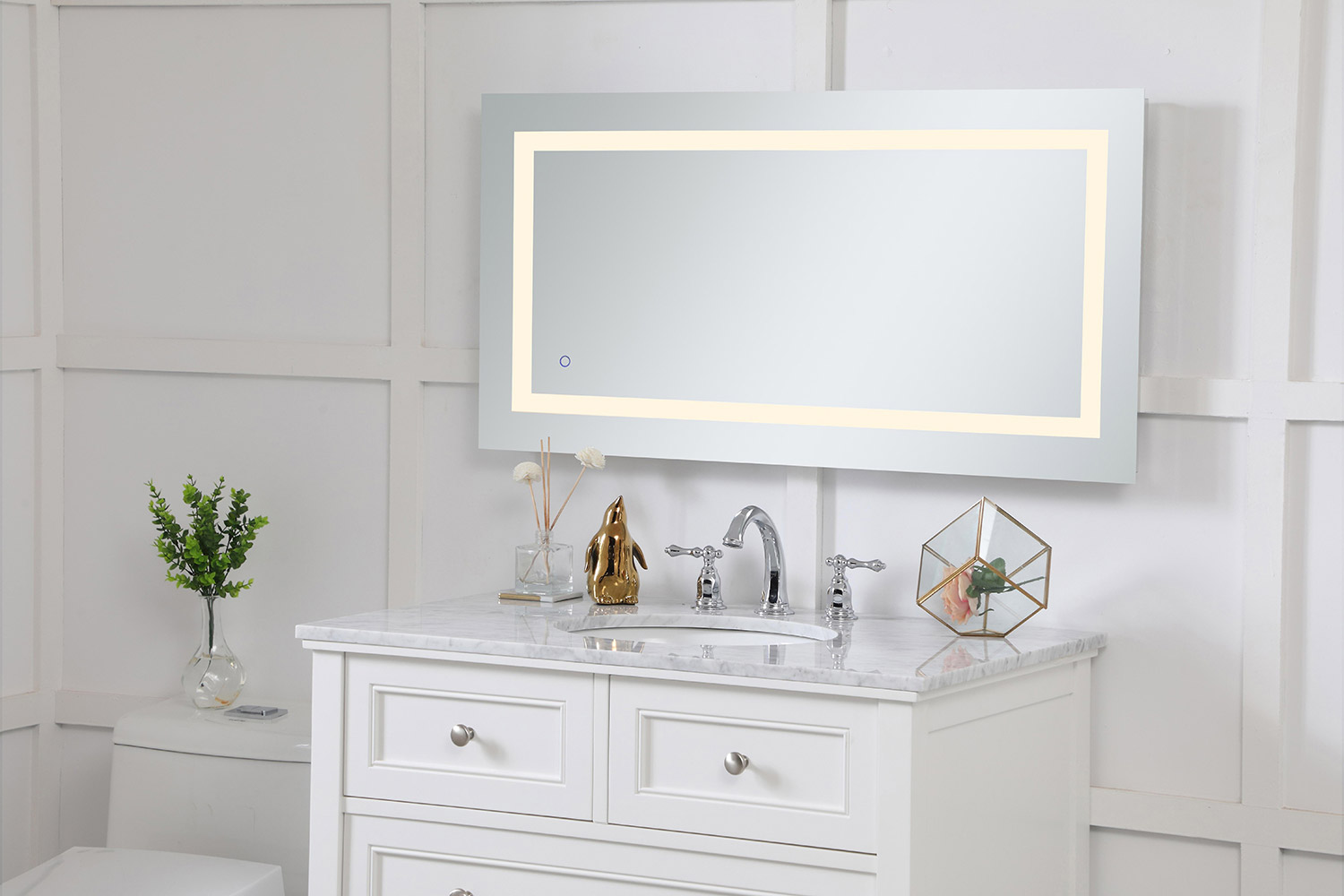 Elegant Wall Mirror - Clear, D 20", H 40" (MRE12040)