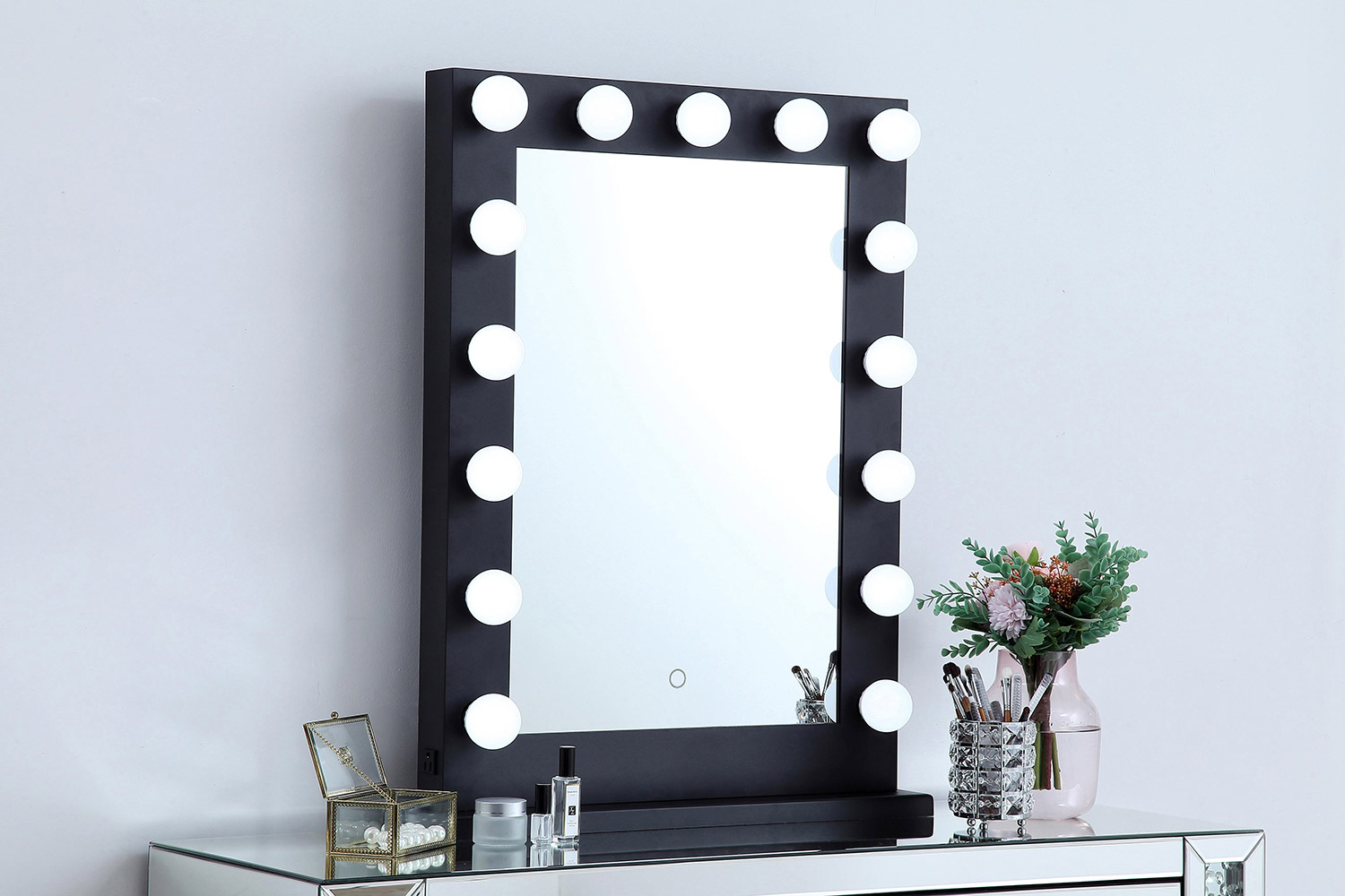 Elegant Wall Mirror - Black, D 24", H 32" (MRE32432BK)