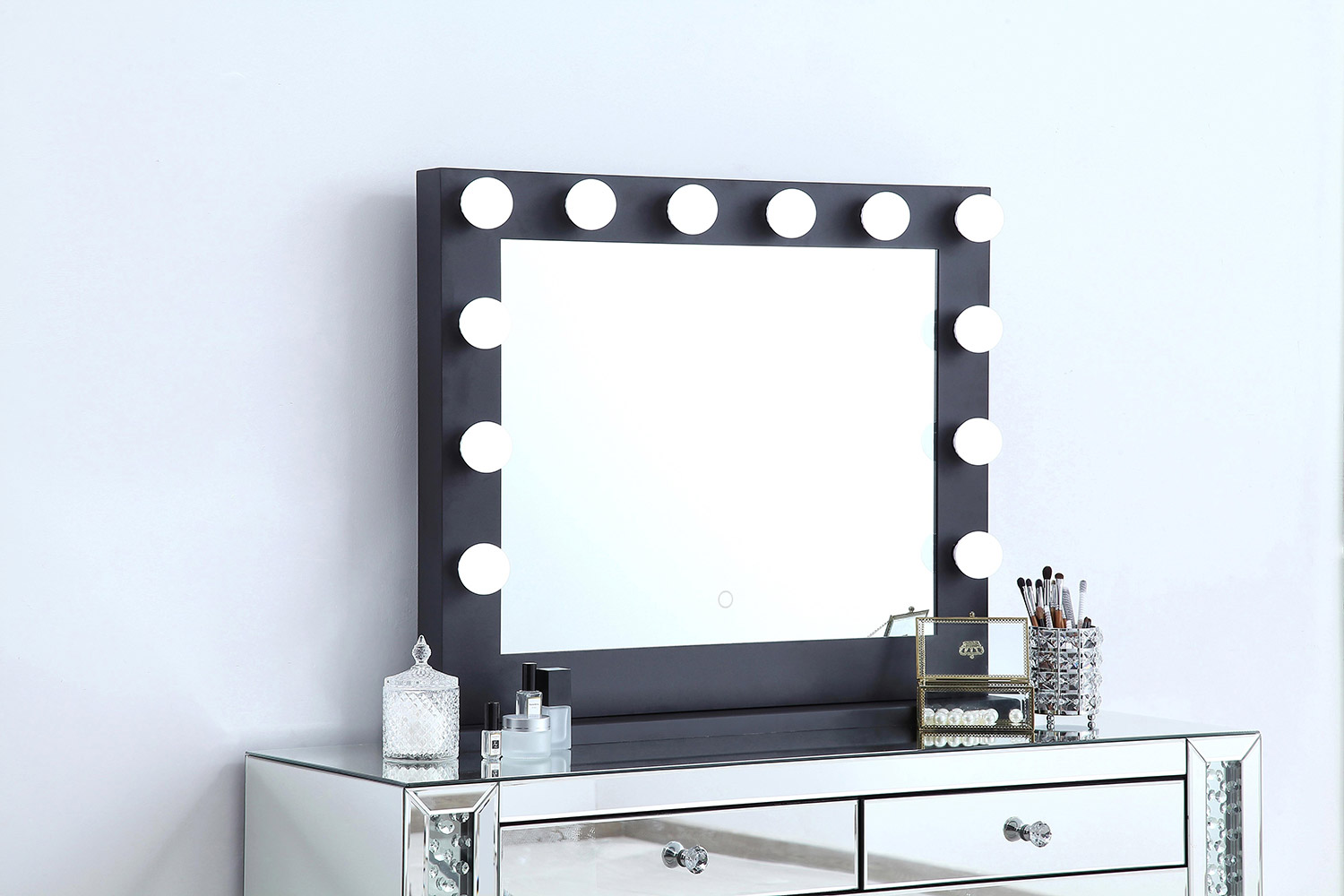 Elegant Wall Mirror - Black, D 32", H 26" (MRE33226BK)