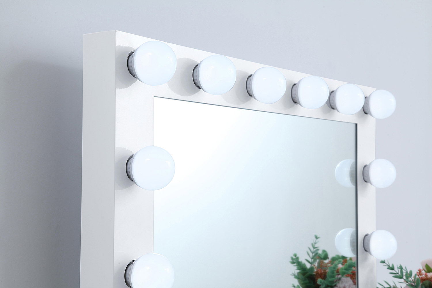 Elegant Wall Mirror - White, D 32", H 26" (MRE33226WH)