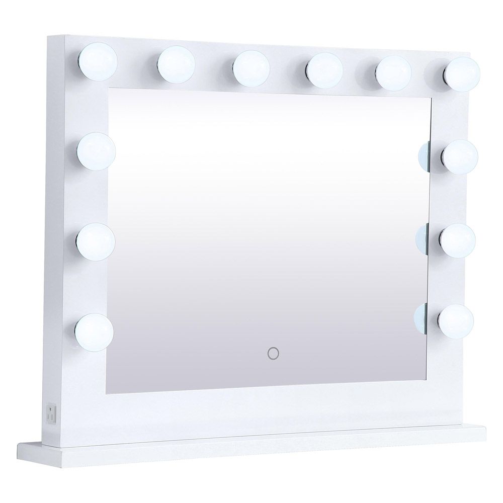 Elegant Wall Mirror - White, D 32", H 26" (MRE33226WH)