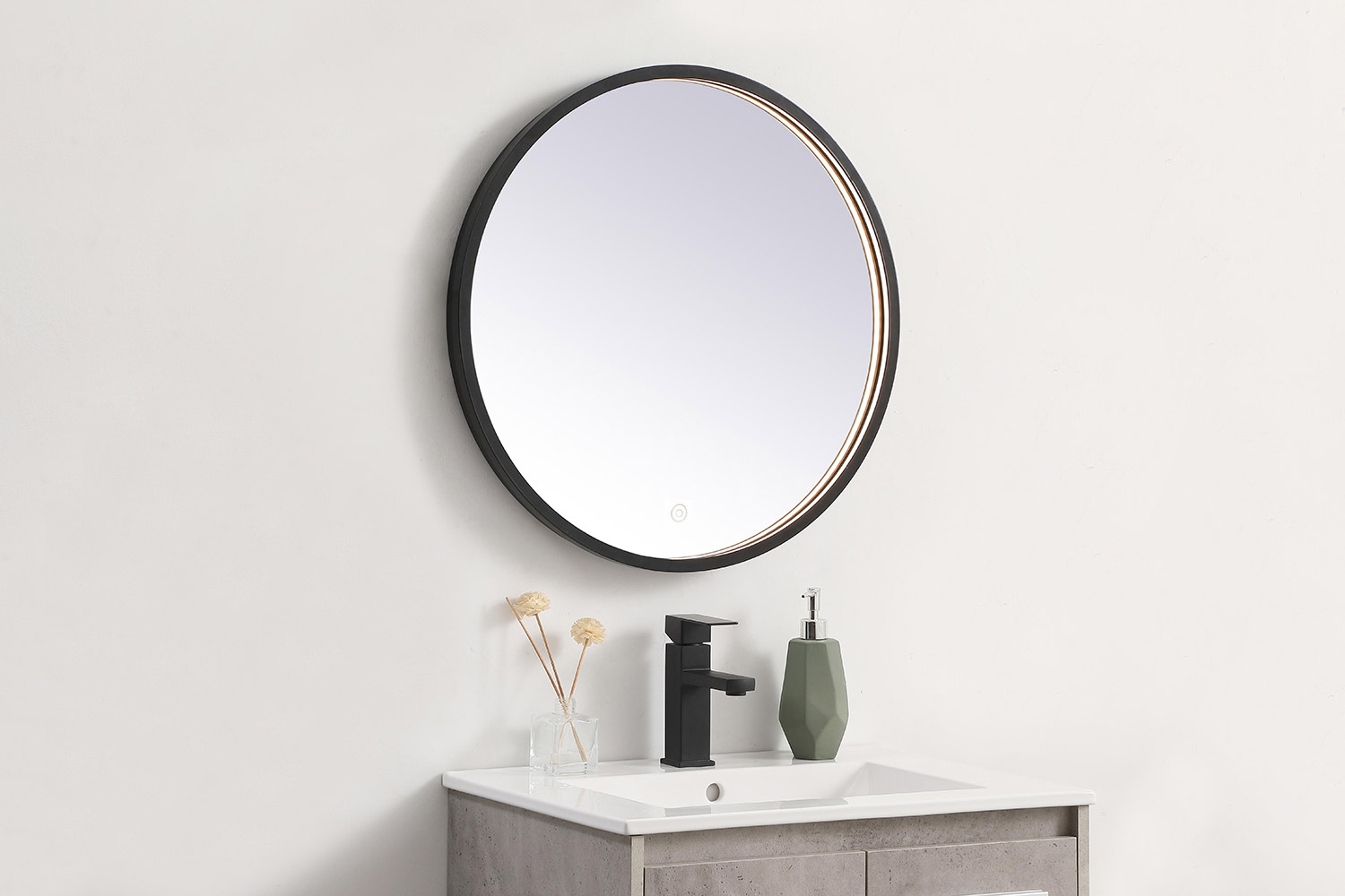 Elegant Wall Mirror - Black, L 24" (MRE6024BK)