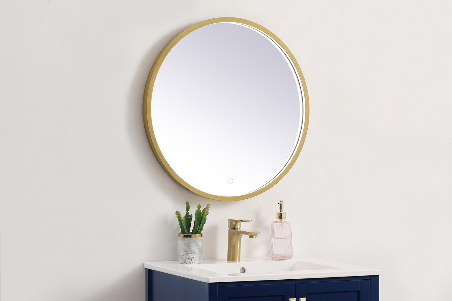 Elegant Wall Mirror - Brass, L 24" (MRE6024BR)