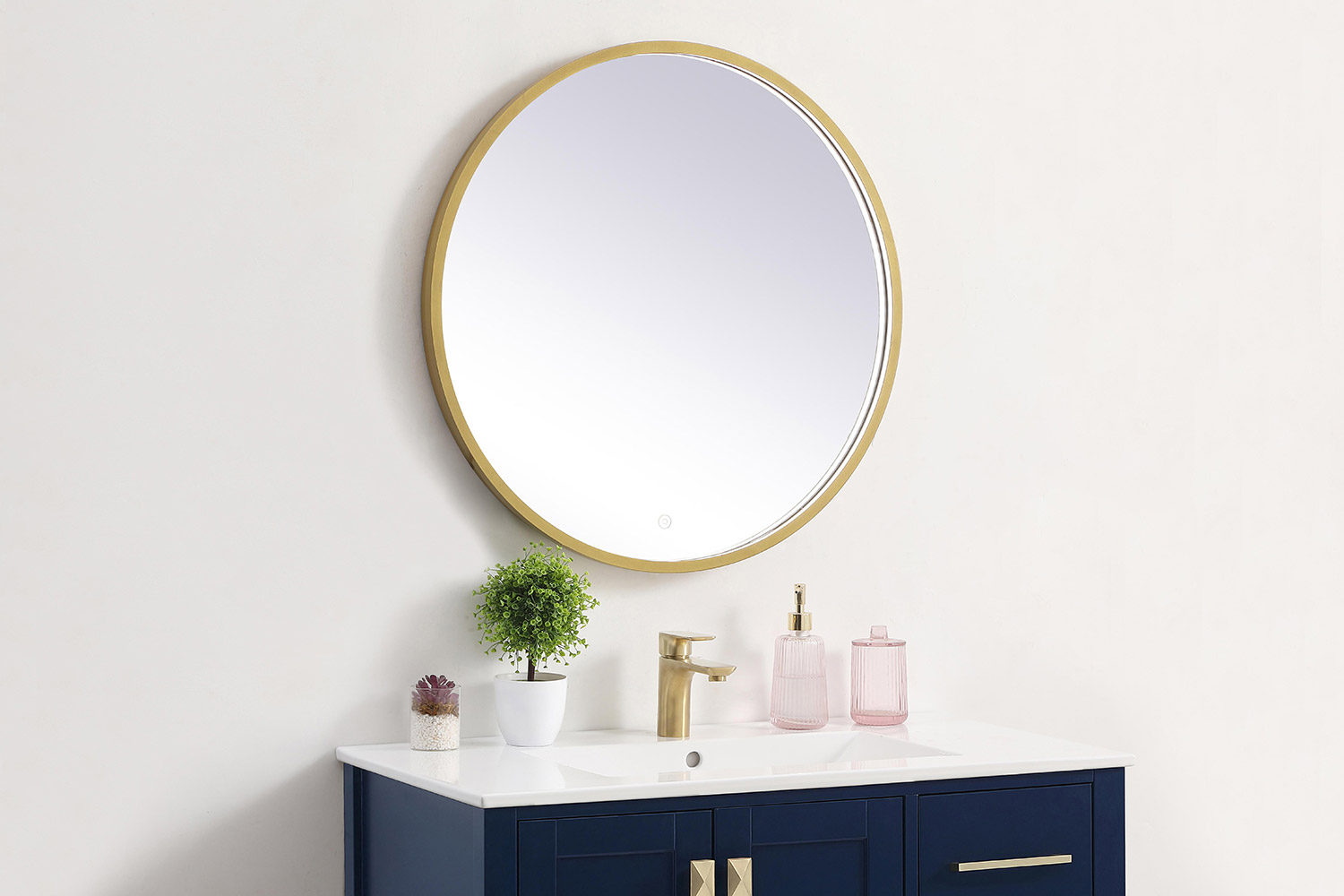 Elegant Wall Mirror - Brass, L 28" (MRE6028BR)