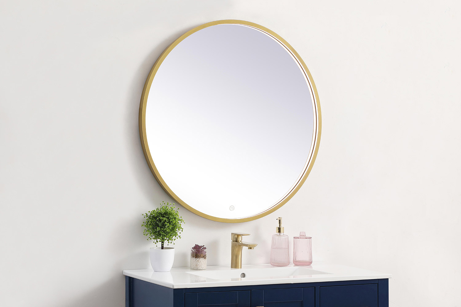 Elegant Wall Mirror - Brass, L 32" (MRE6032BR)