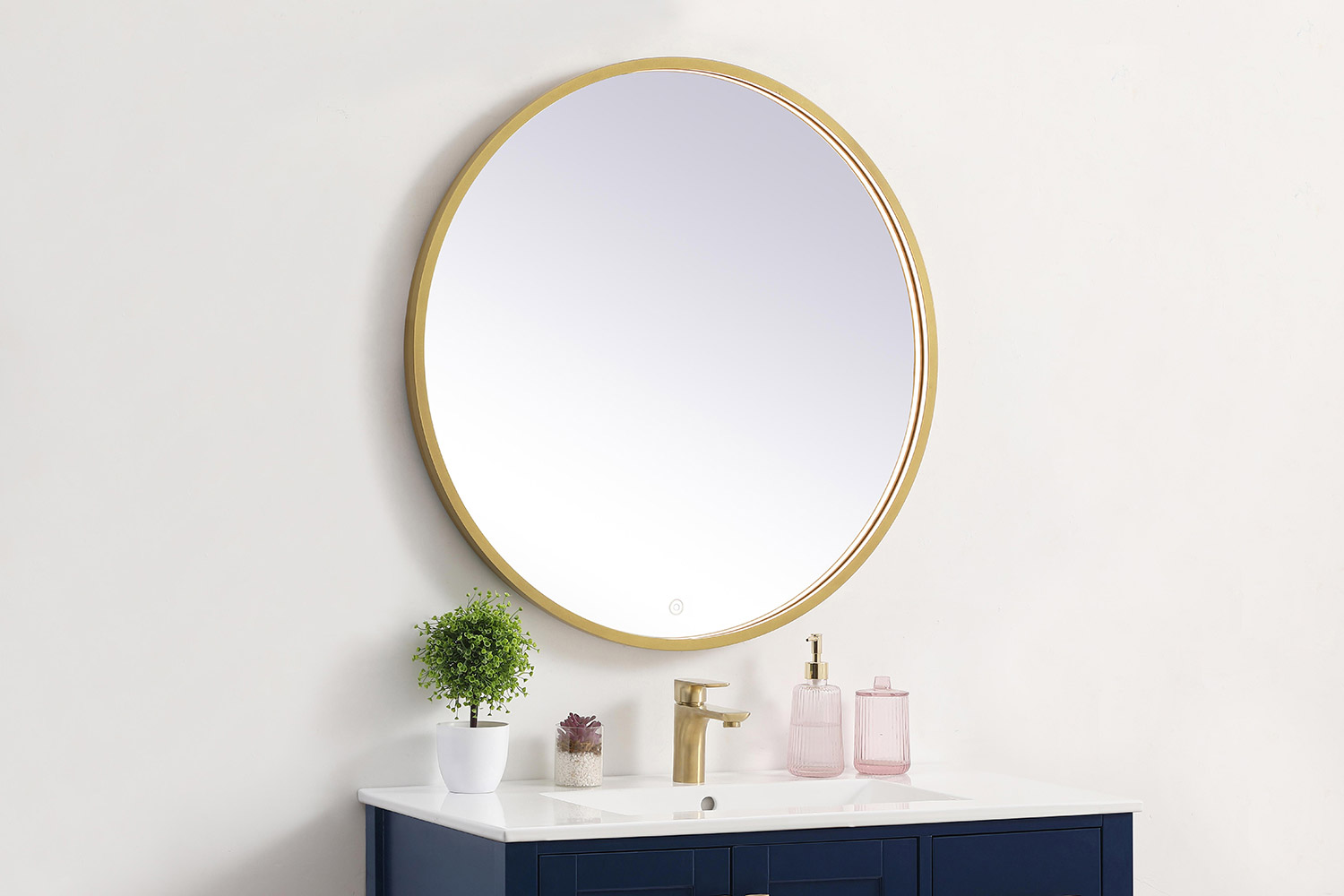 Elegant Wall Mirror - Brass, L 32" (MRE6032BR)