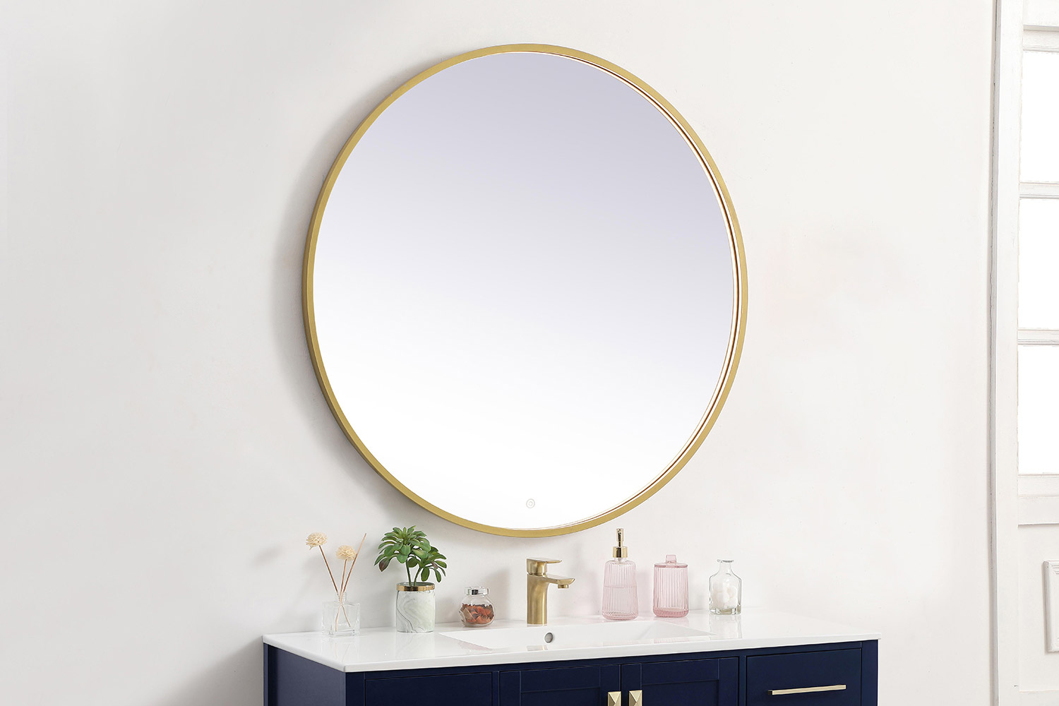 Elegant Wall Mirror - Brass, L 42" (MRE6042BR)