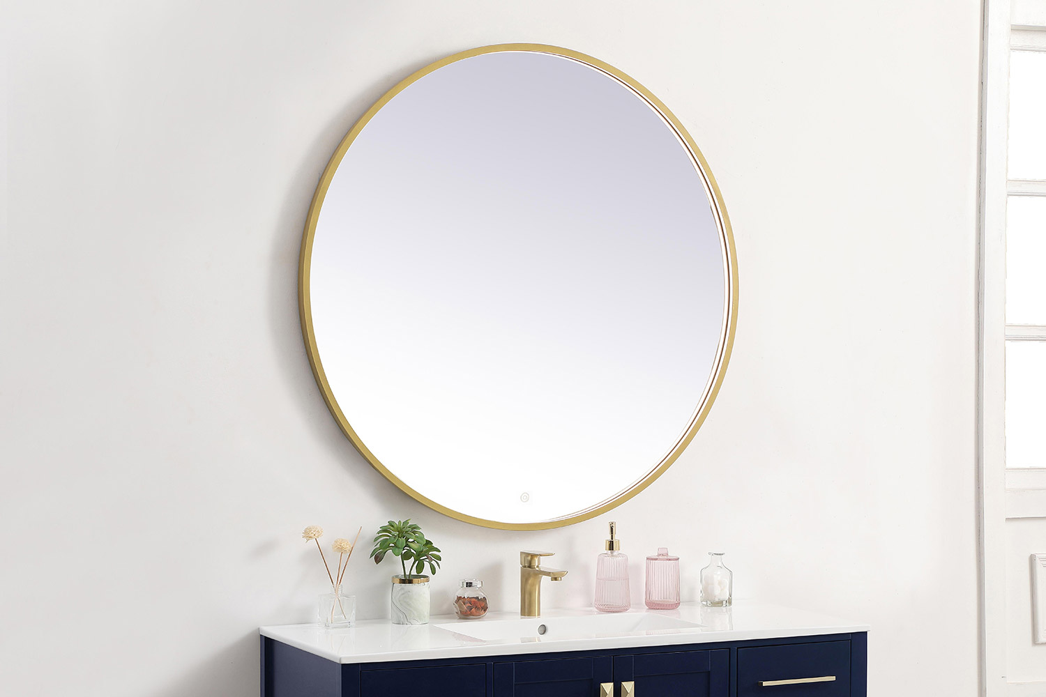 Elegant Wall Mirror - Brass, L 42" (MRE6042BR)