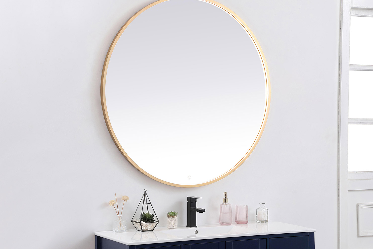 Elegant Wall Mirror - Brass, L 45" (MRE6045BR)