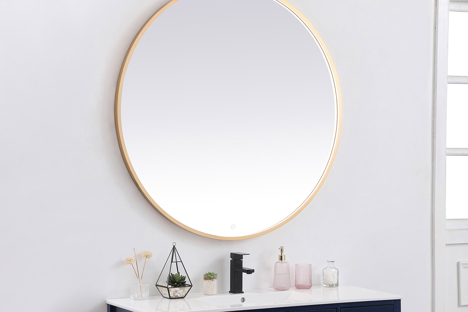 Elegant Wall Mirror - Brass, L 45" (MRE6045BR)