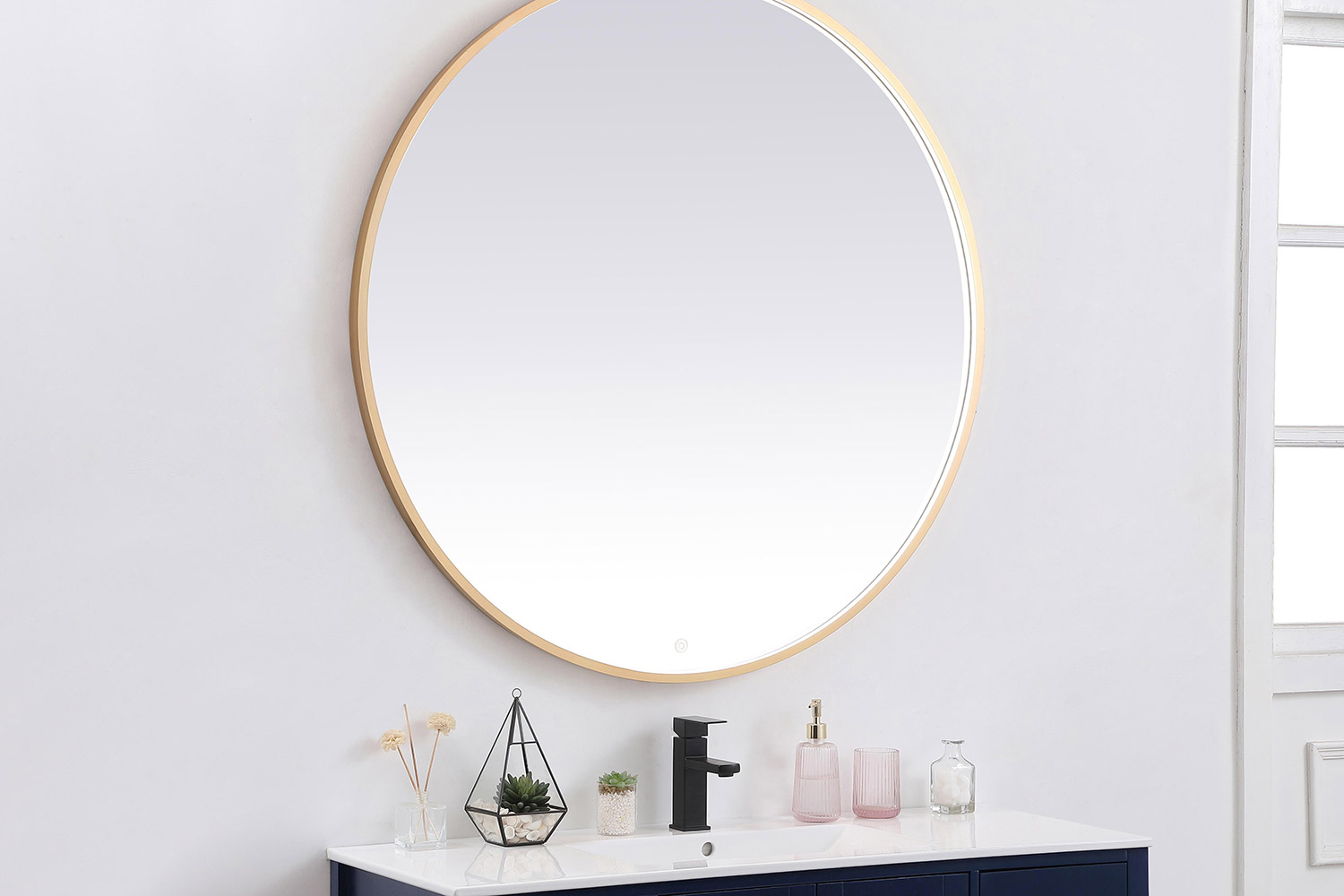 Elegant Wall Mirror - Brass, L 45" (MRE6045BR)