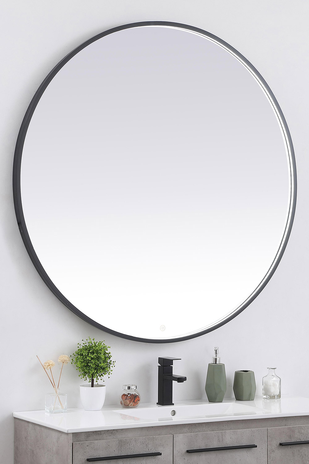 Elegant Wall Mirror - Black, L 48" (MRE6048BK)