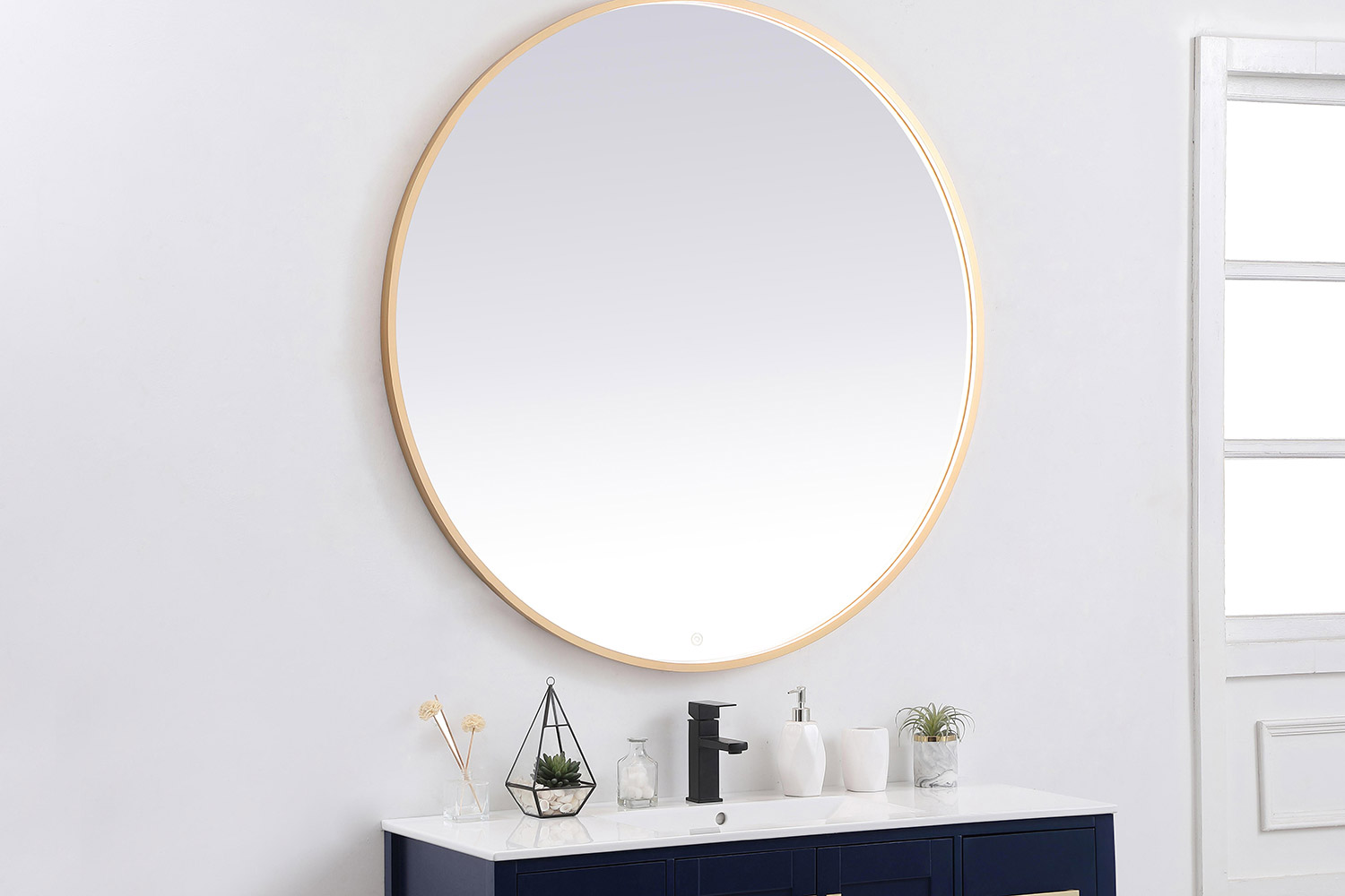 Elegant Wall Mirror - Brass, L 48" (MRE6048BR)