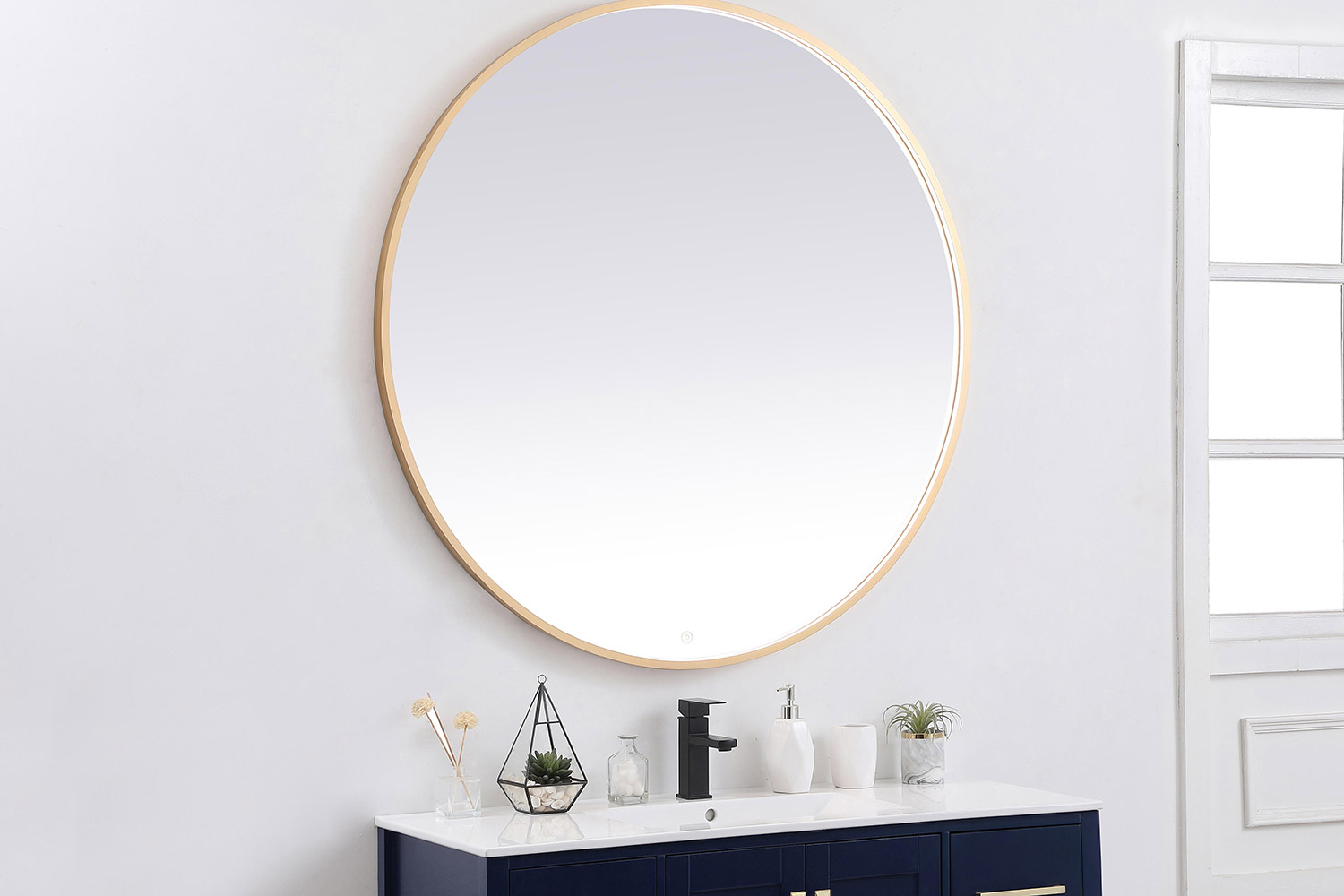 Elegant Wall Mirror - Brass, L 48" (MRE6048BR)