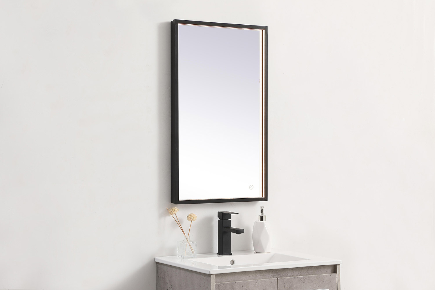 Elegant Wall Mirror - Black, D 18", H 30" (MRE61830BK)