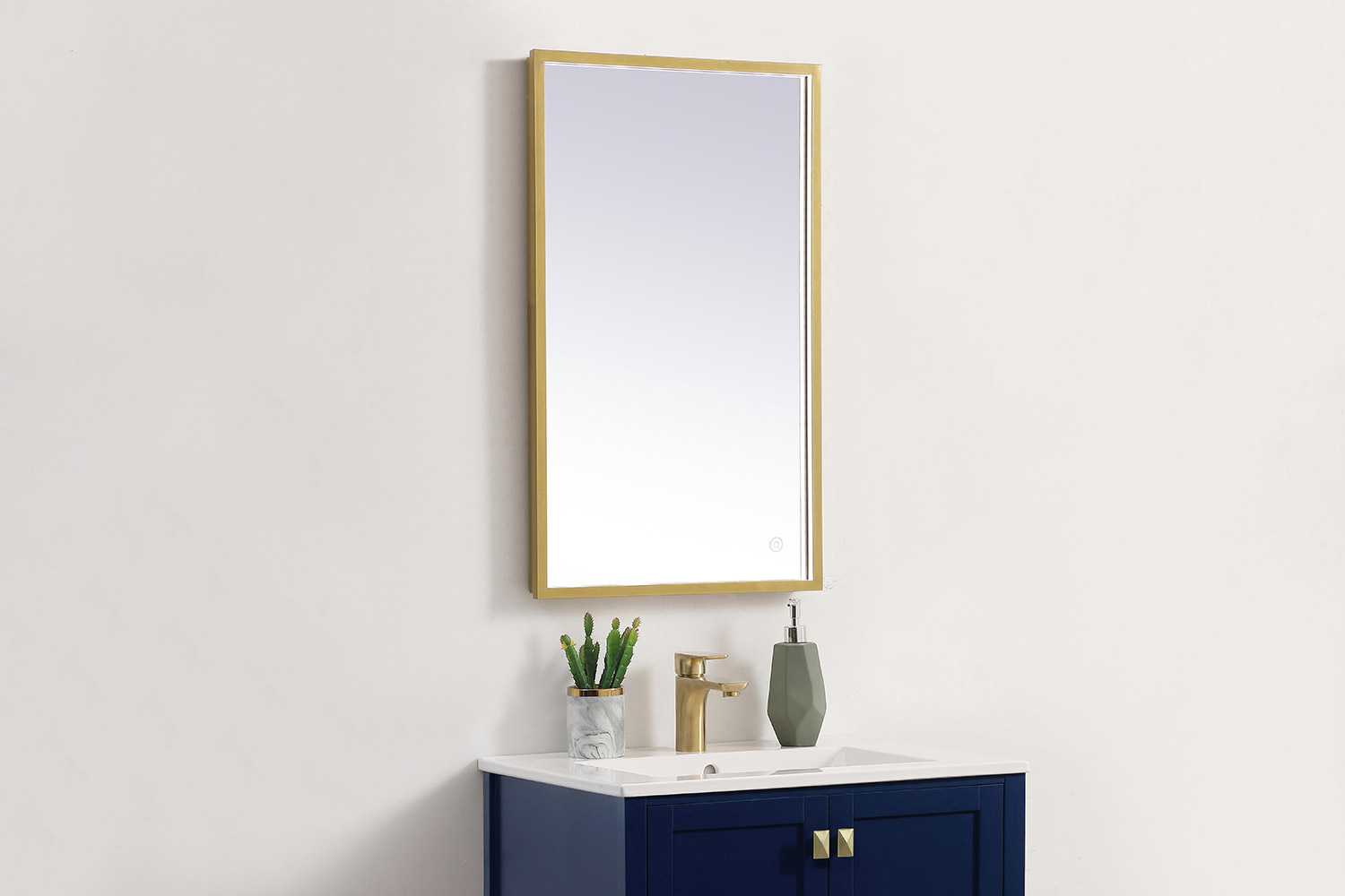 Elegant Wall Mirror - Brass, D 18", H 30" (MRE61830BR)