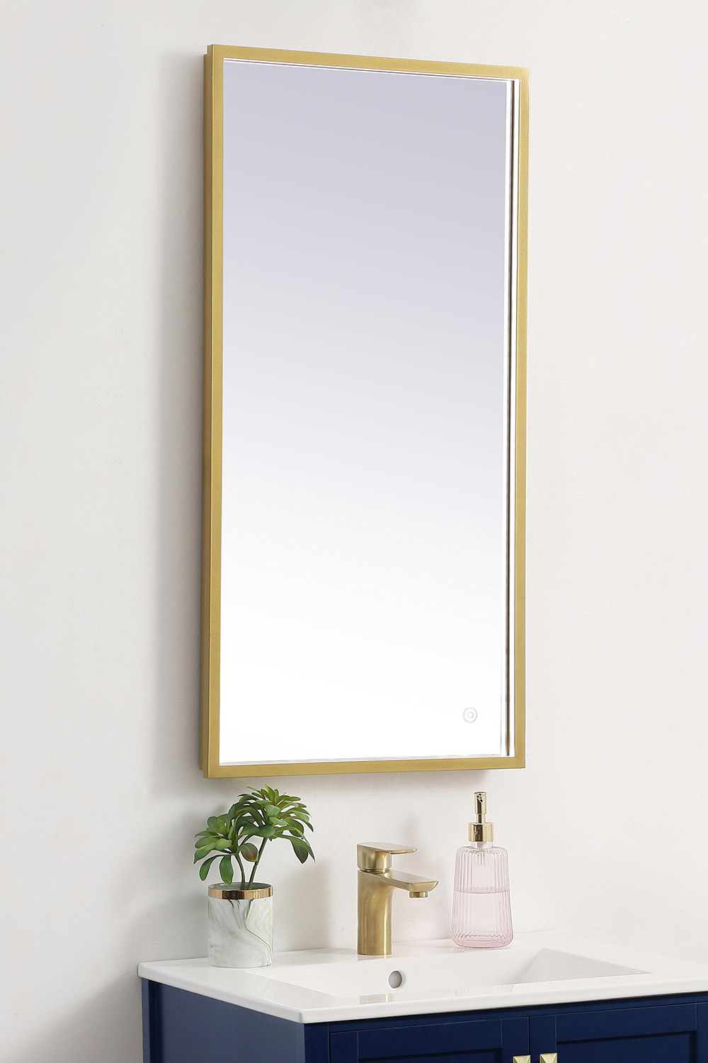 Elegant Wall Mirror - Brass, D 18", H 36" (MRE61836BR)