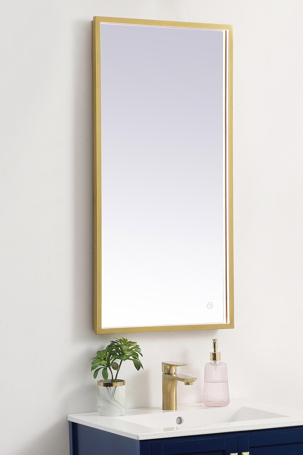 Elegant Wall Mirror - Brass, D 18", H 36" (MRE61836BR)