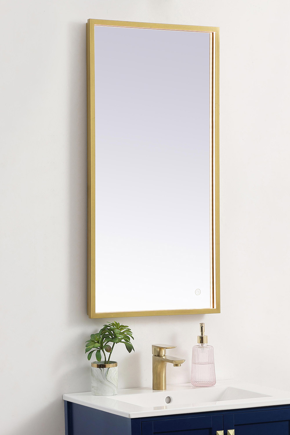 Elegant Wall Mirror - Brass, D 18", H 36" (MRE61836BR)