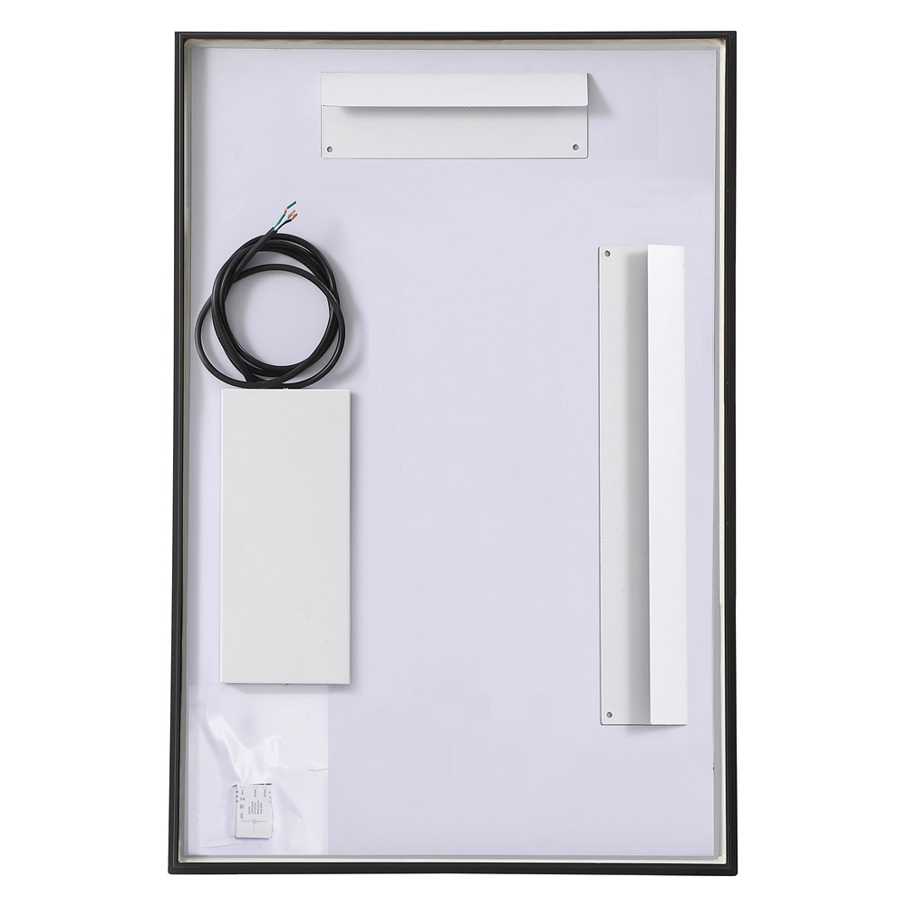 Elegant Wall Mirror - Black, D 20", H 30" (MRE62030BK)