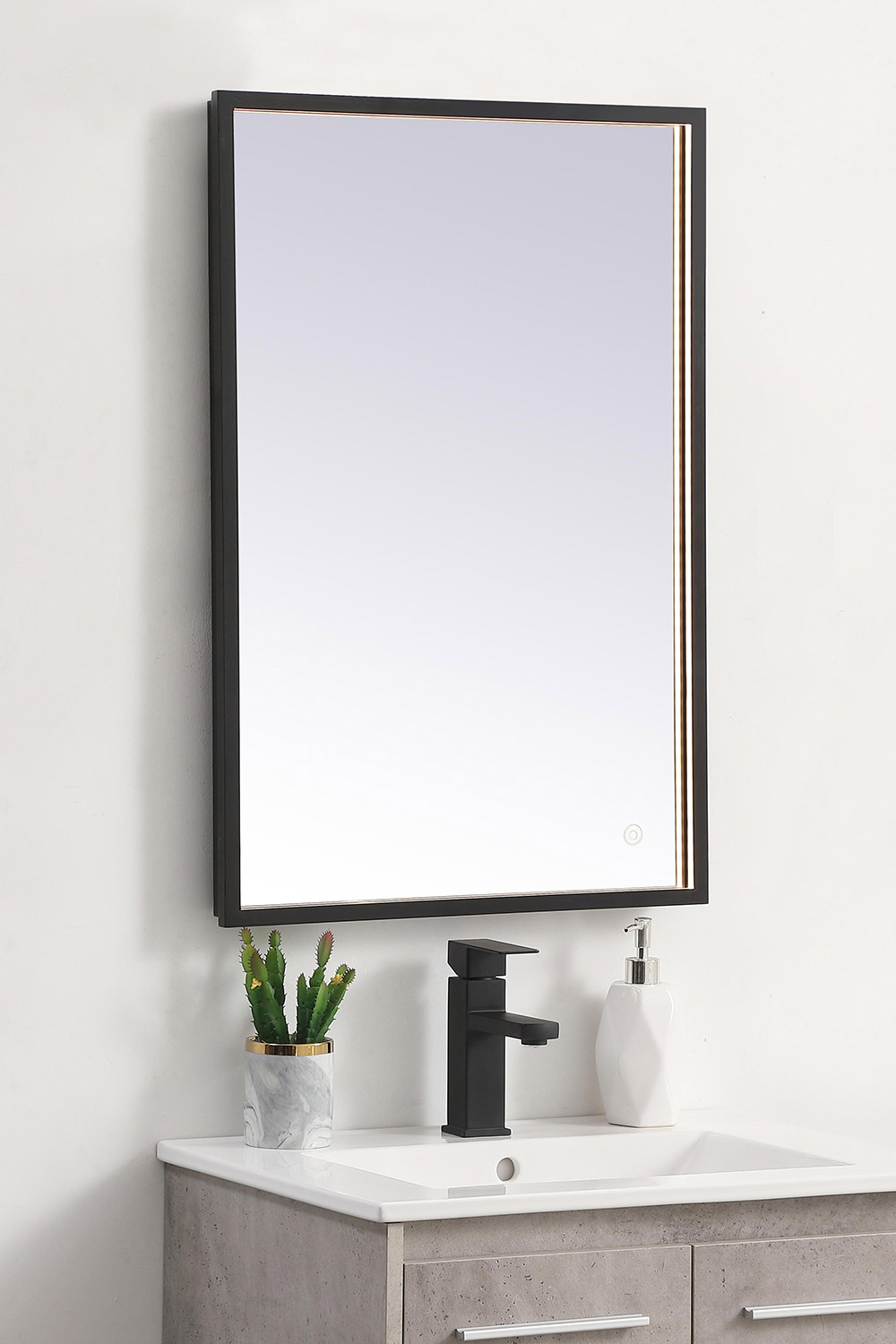 Elegant Wall Mirror - Black, D 20", H 30" (MRE62030BK)