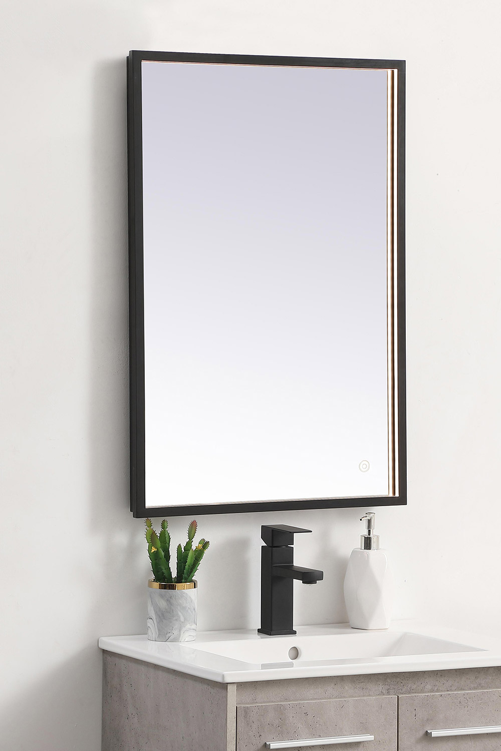 Elegant Wall Mirror - Black, D 20", H 30" (MRE62030BK)