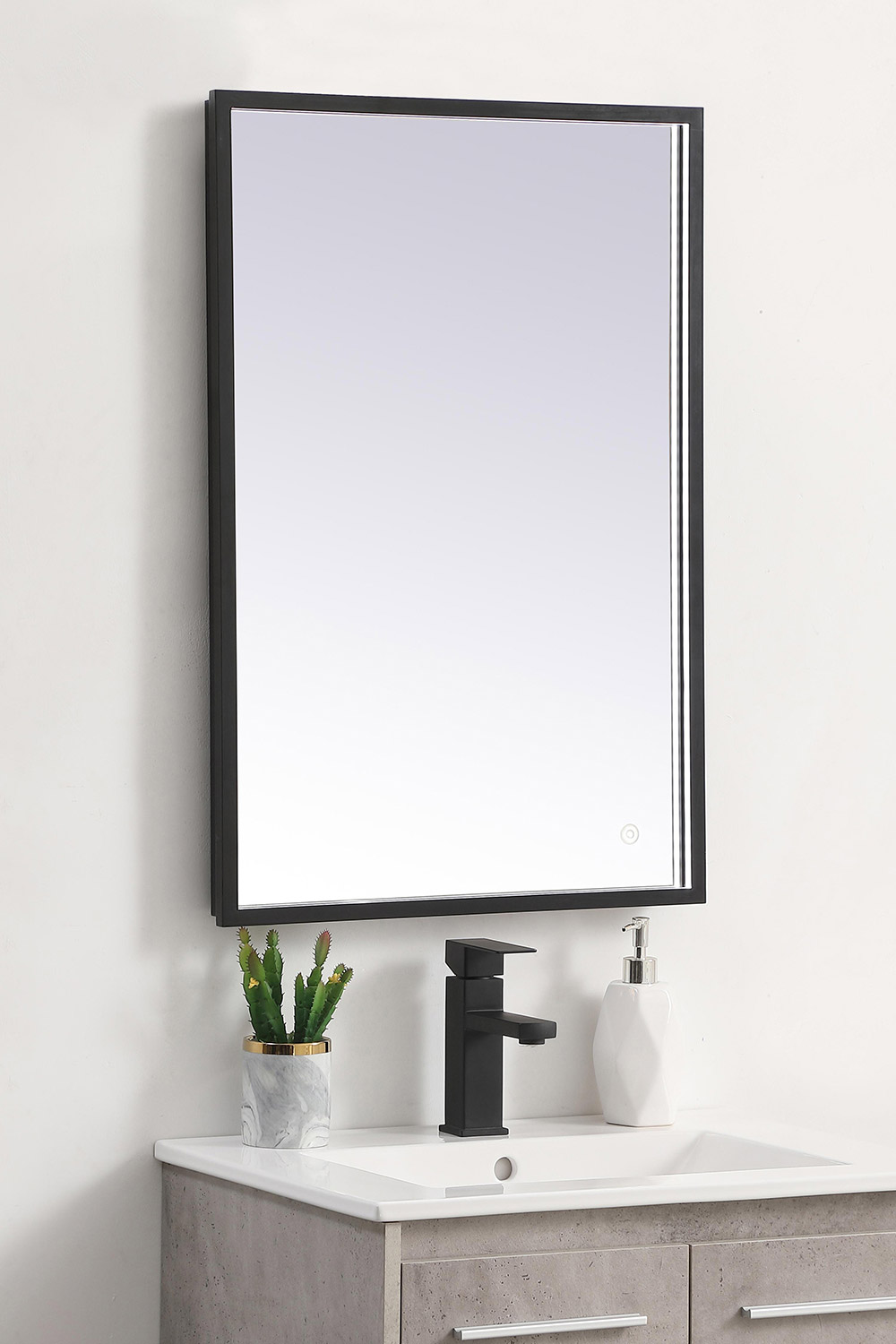 Elegant Wall Mirror - Black, D 20", H 30" (MRE62030BK)