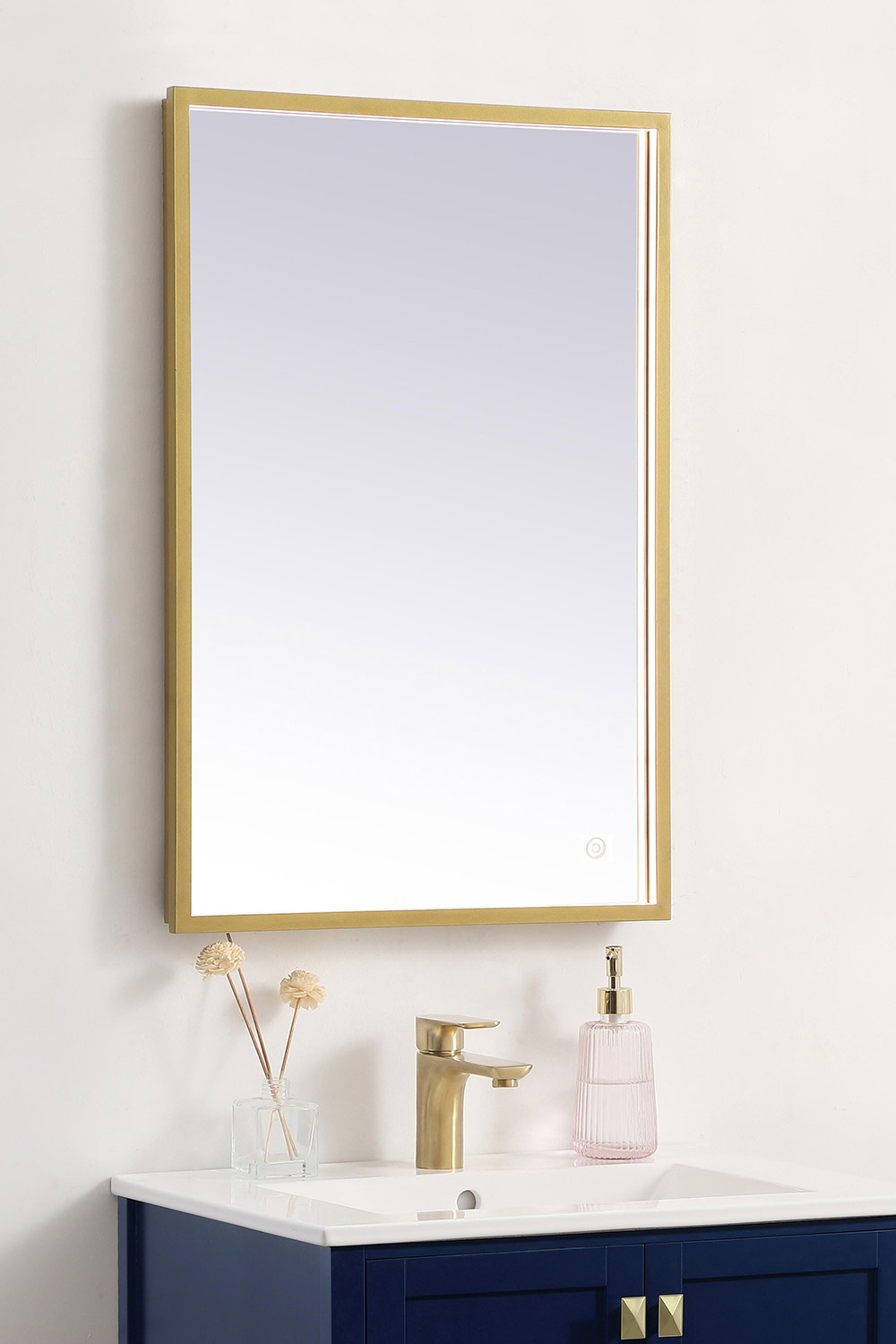 Elegant Wall Mirror - Brass, D 20", H 30" (MRE62030BR)