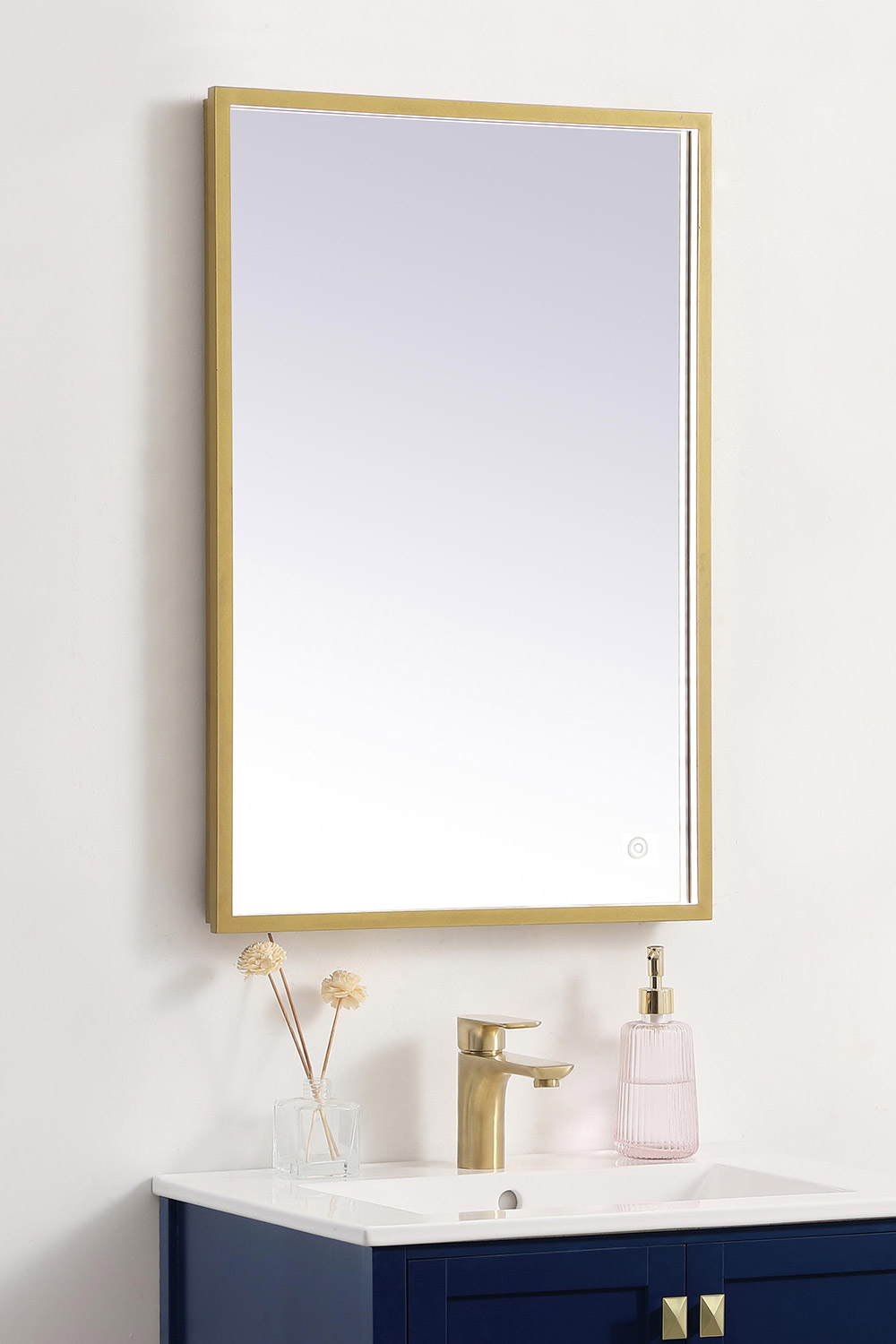 Elegant Wall Mirror - Brass, D 20", H 30" (MRE62030BR)