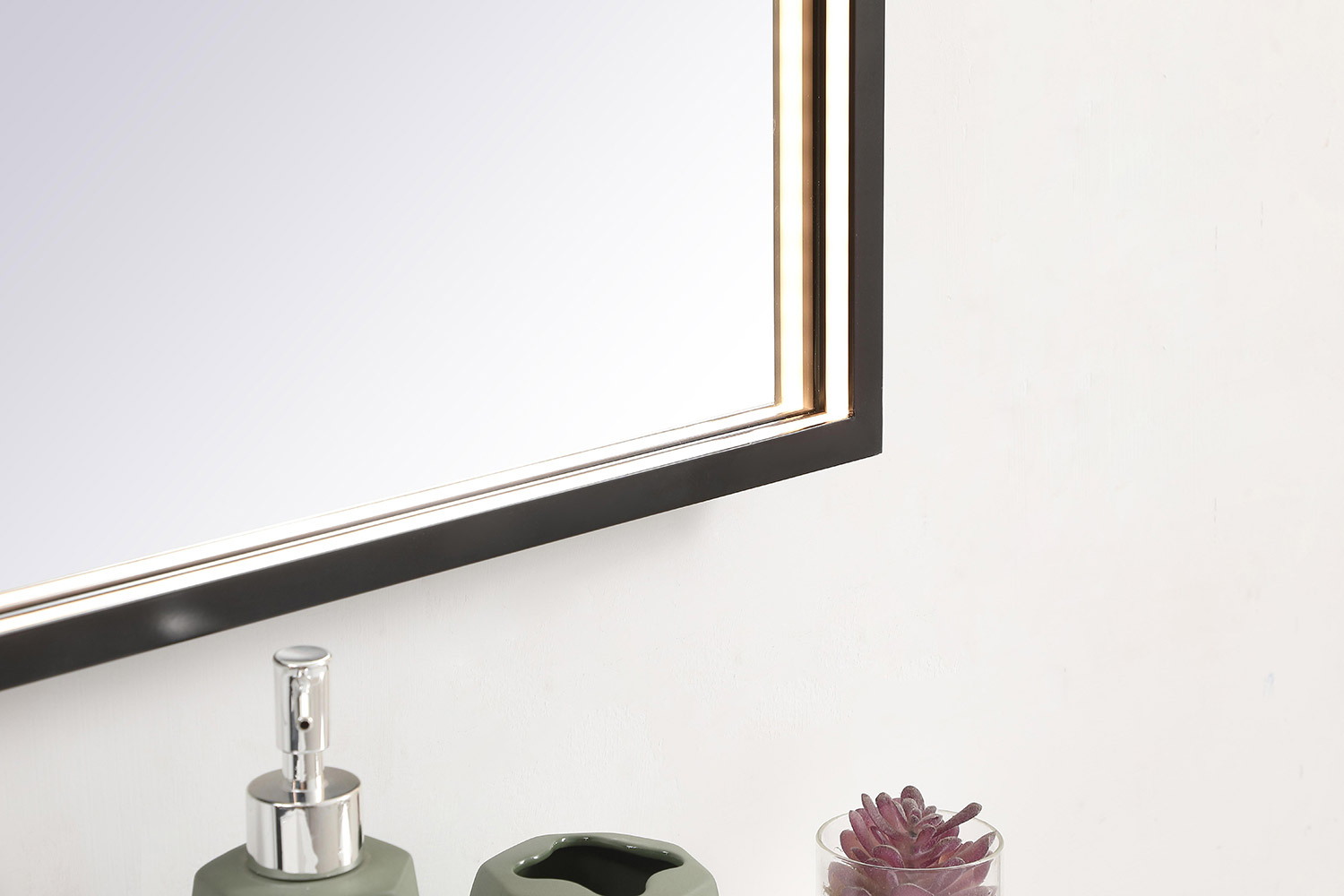 Elegant Wall Mirror - Black, D 20", H 40" (MRE62040BK)