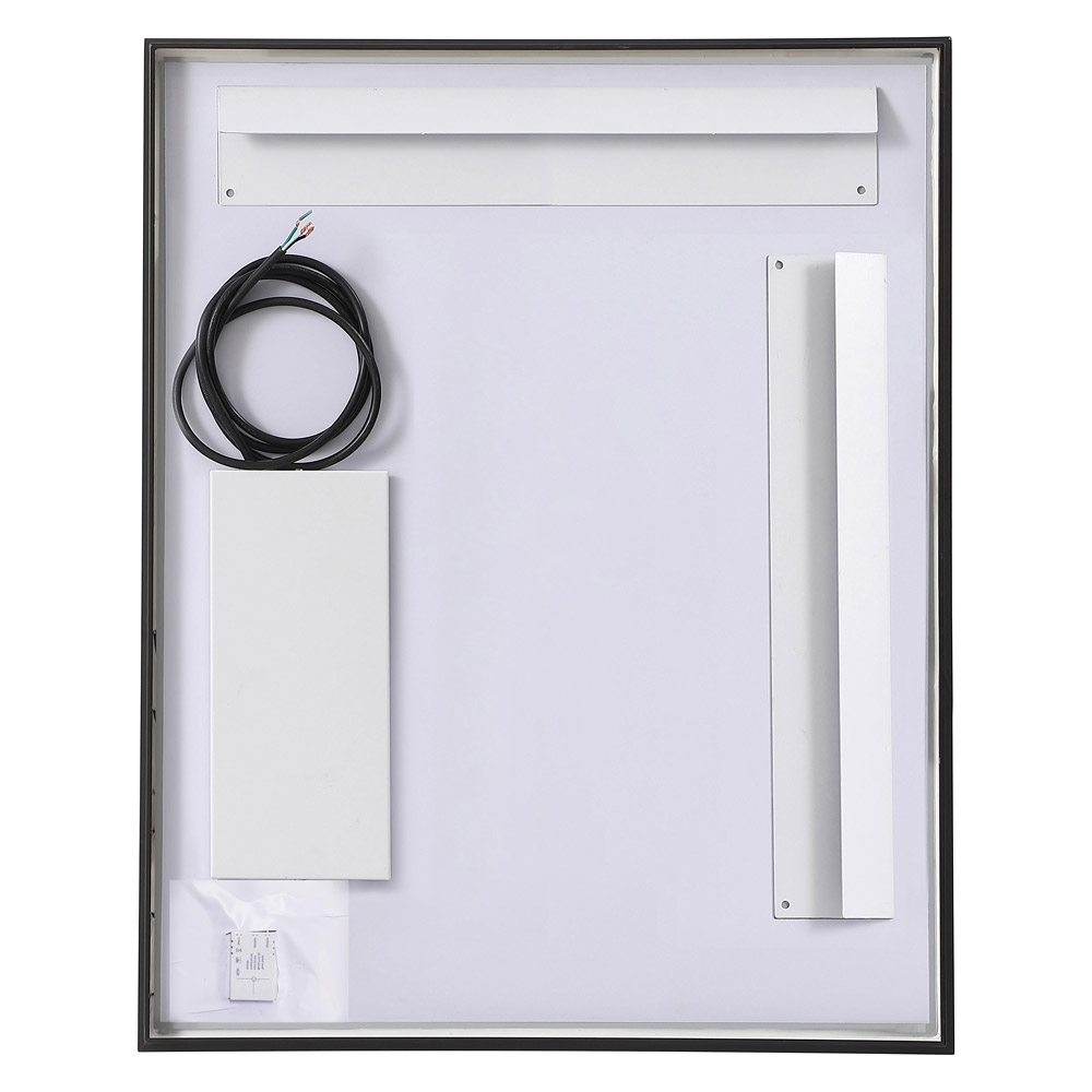 Elegant Wall Mirror - Black, D 24", H 30" (MRE62430BK)