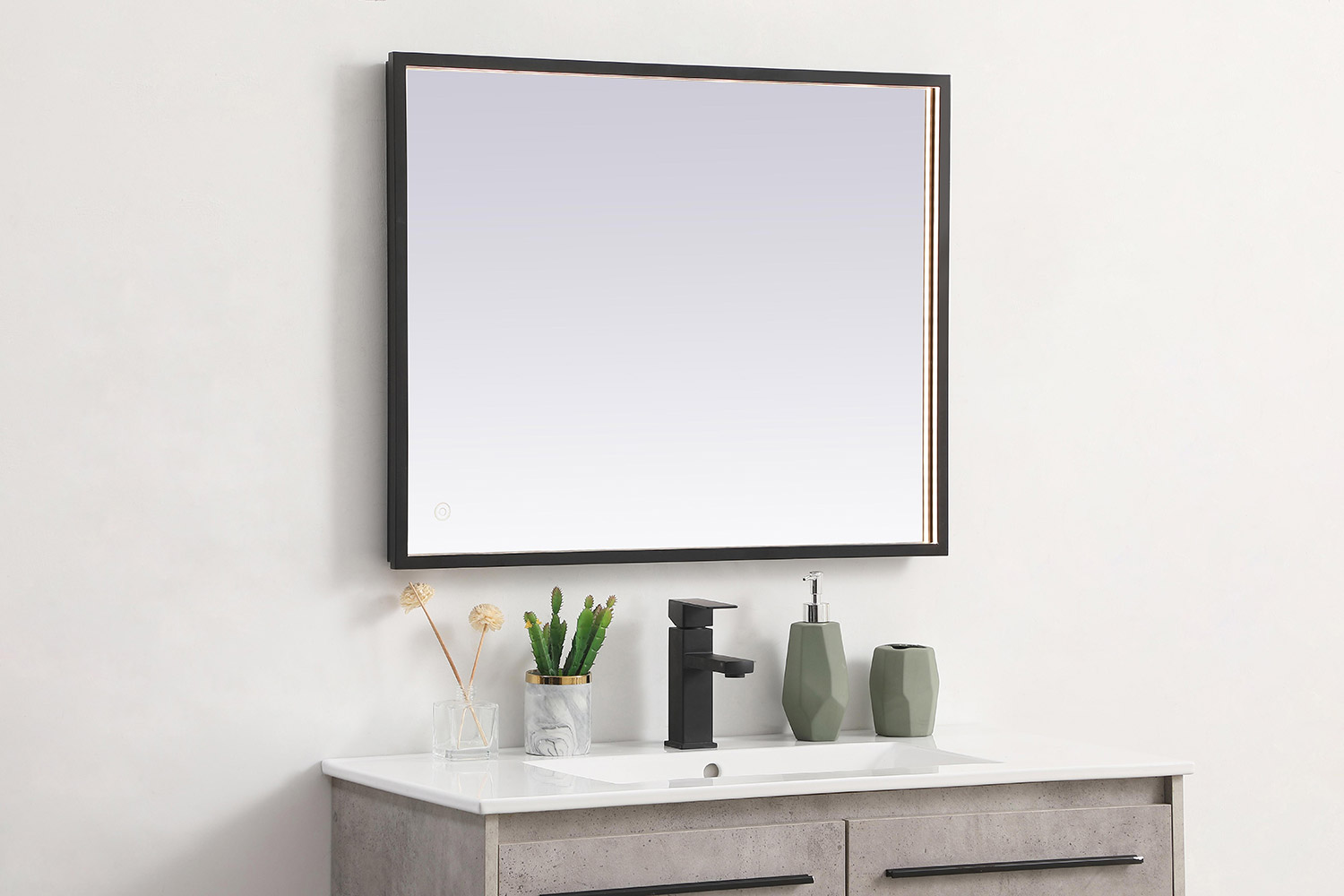 Elegant Wall Mirror - Black, D 24", H 30" (MRE62430BK)