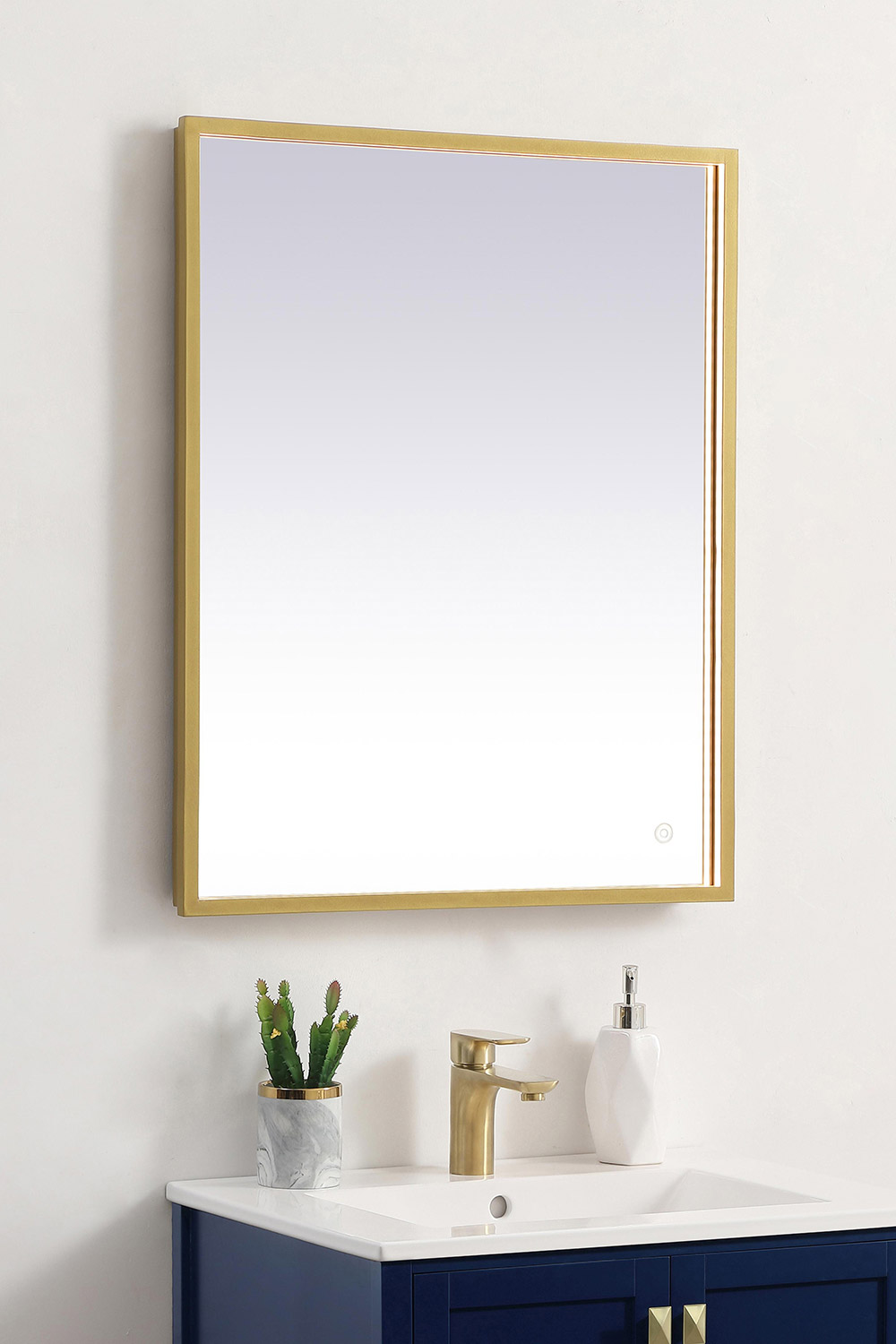 Elegant Wall Mirror - Brass, D 24", H 30" (MRE62430BR)