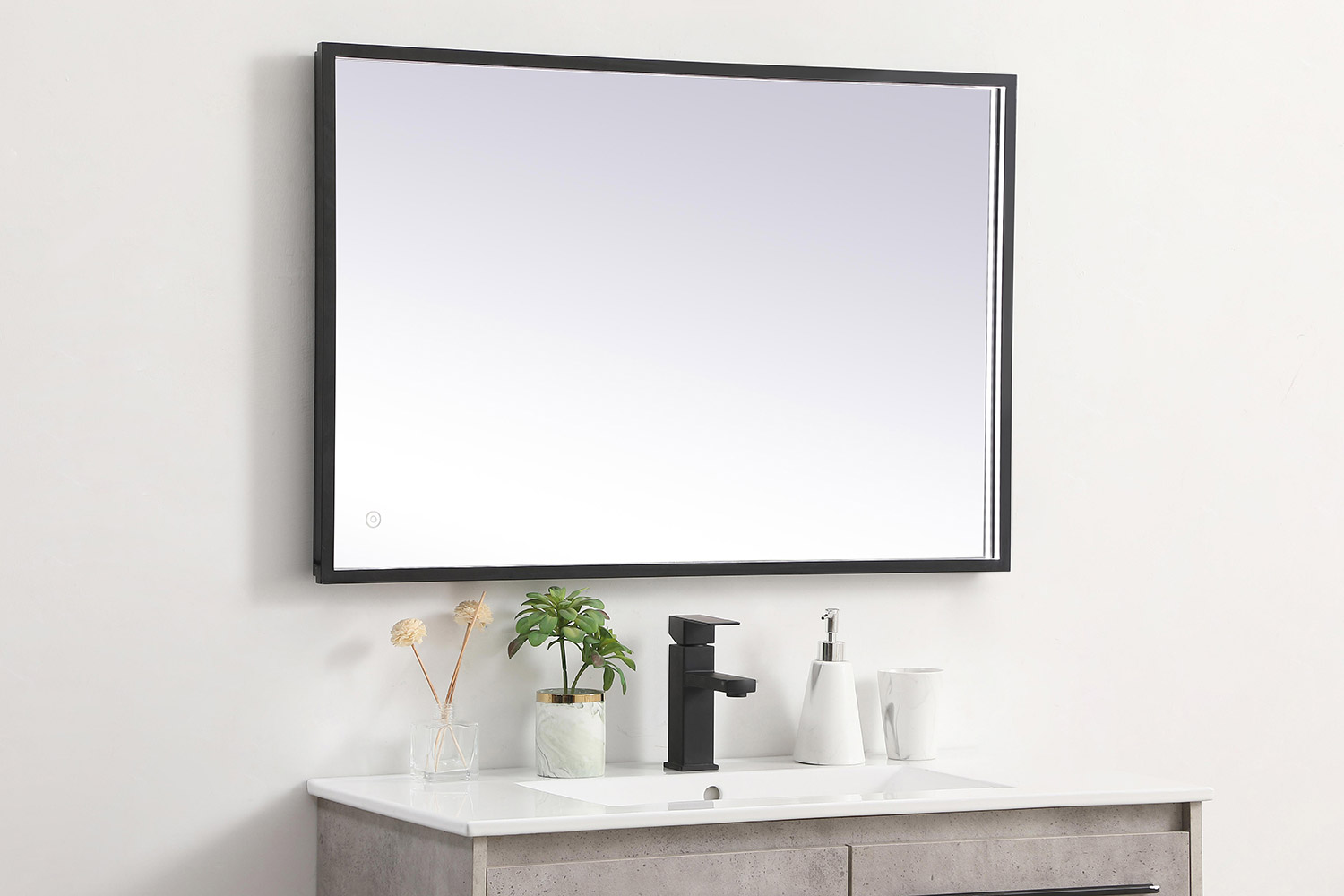 Elegant Wall Mirror - Black, D 24", H 36" (MRE62436BK)