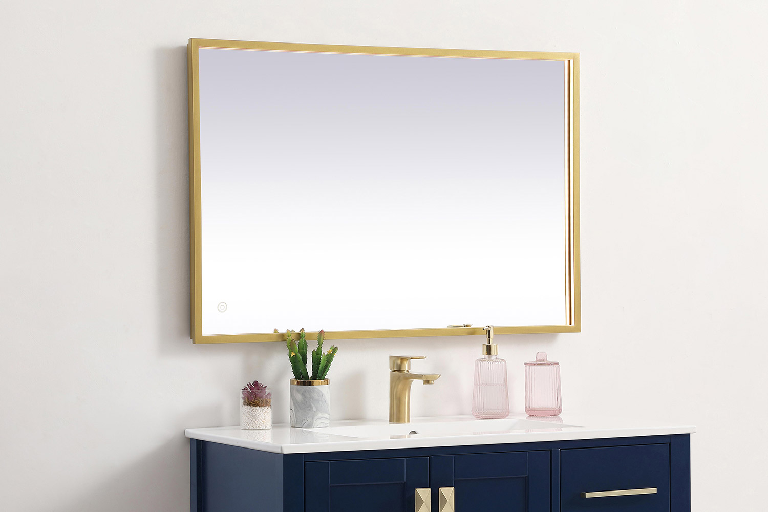 Elegant Wall Mirror - Brass, D 24", H 36" (MRE62436BR)