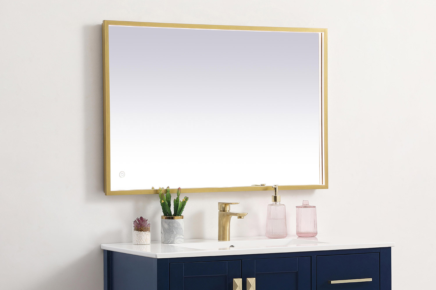 Elegant Wall Mirror - Brass, D 24", H 36" (MRE62436BR)