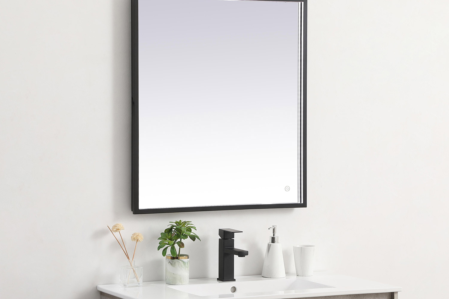 Elegant Wall Mirror - Black, D 27", H 30" (MRE62730BK)