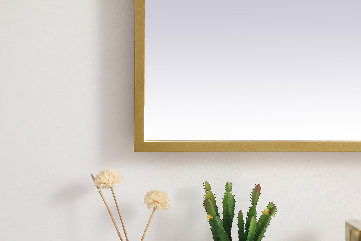 Elegant Wall Mirror - Brass, D 27", H 30" (MRE62730BR)