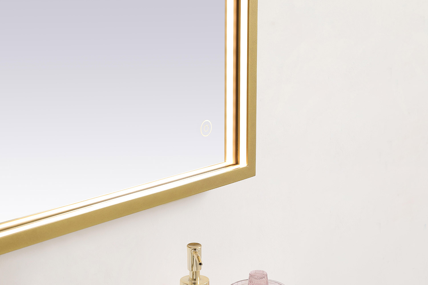 Elegant Wall Mirror - Brass, D 27", H 30" (MRE62730BR)