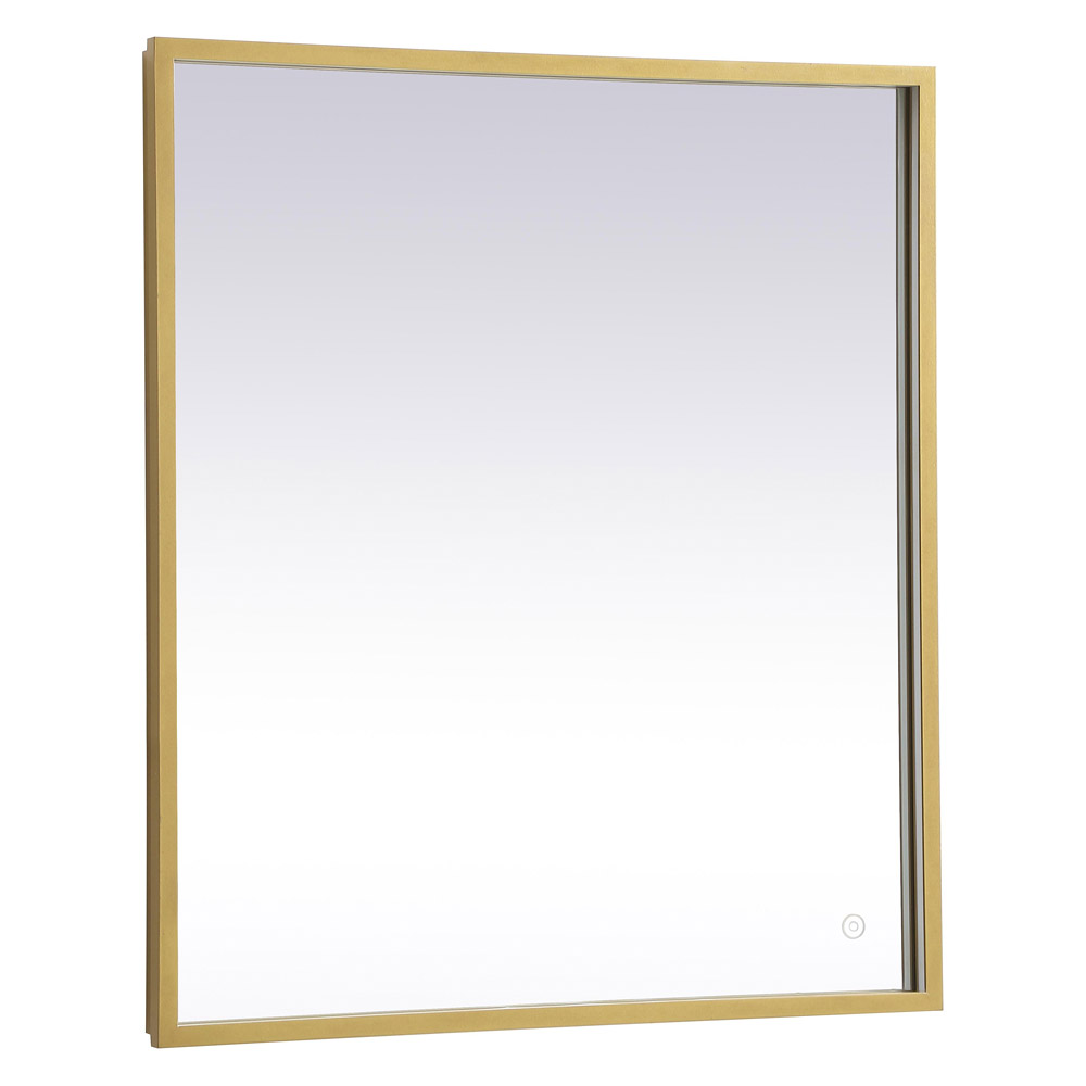 Elegant Wall Mirror - Brass, D 27", H 30" (MRE62730BR)