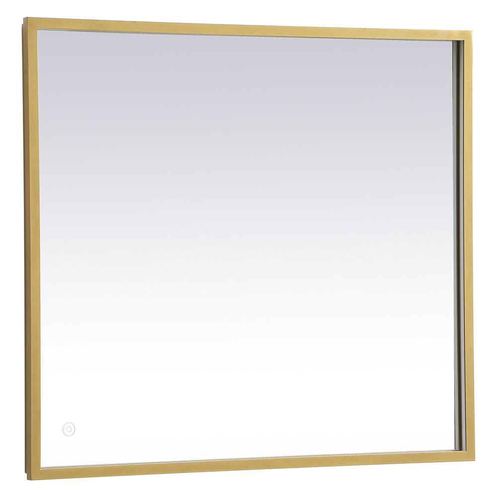 Elegant Wall Mirror - Brass, D 27", H 30" (MRE62730BR)