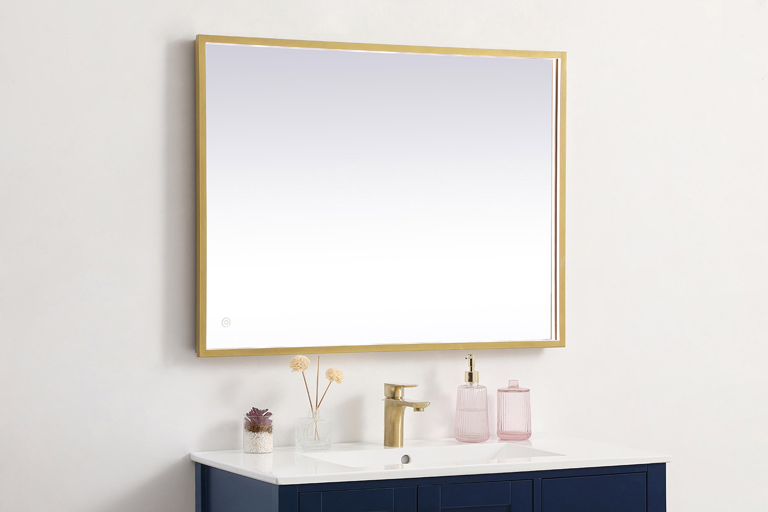 Elegant Wall Mirror - Brass, D 27", H 36" (MRE62736BR)