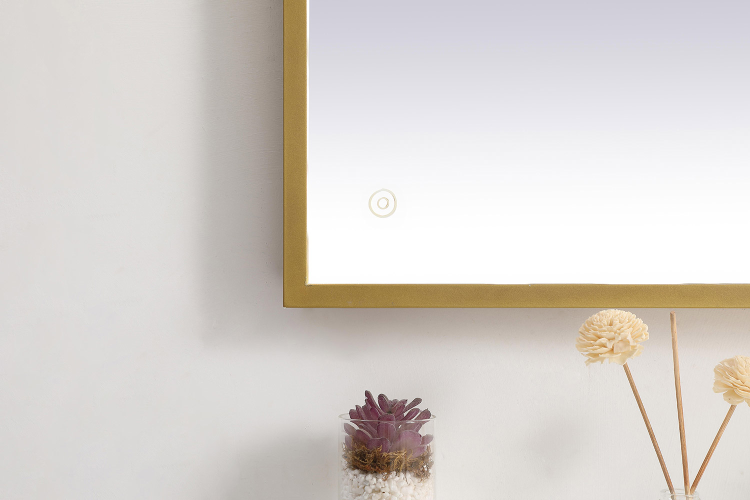 Elegant Wall Mirror - Brass, D 27", H 36" (MRE62736BR)