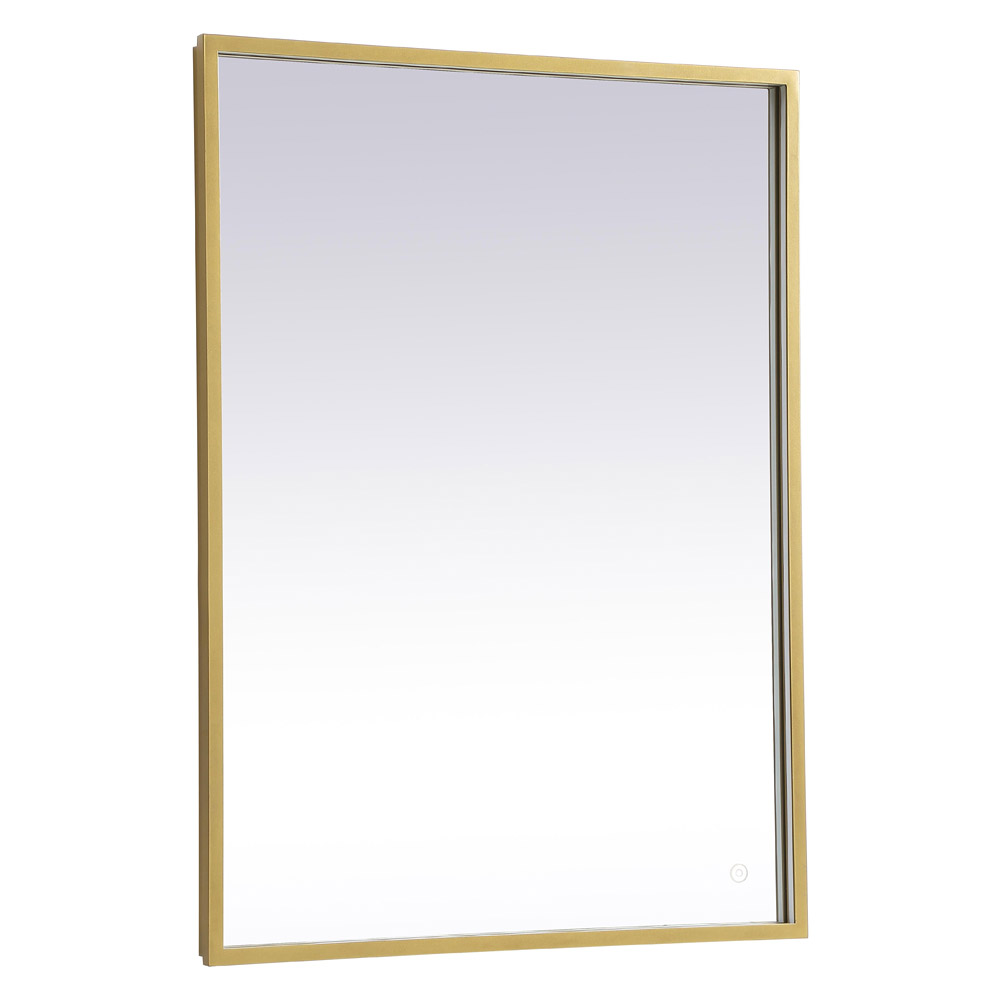 Elegant Wall Mirror - Brass, D 27", H 36" (MRE62736BR)