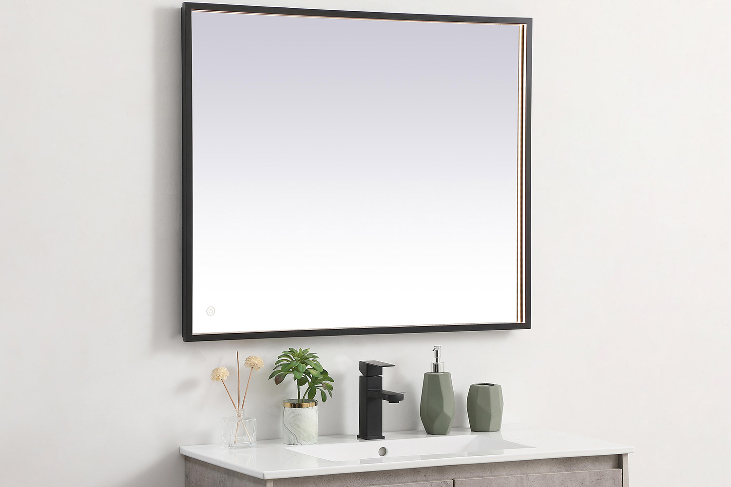 Elegant Wall Mirror - Black, D 30", H 36" (MRE63036BK)