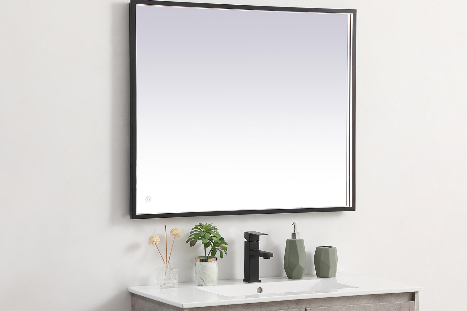 Elegant Wall Mirror - Black, D 30", H 36" (MRE63036BK)