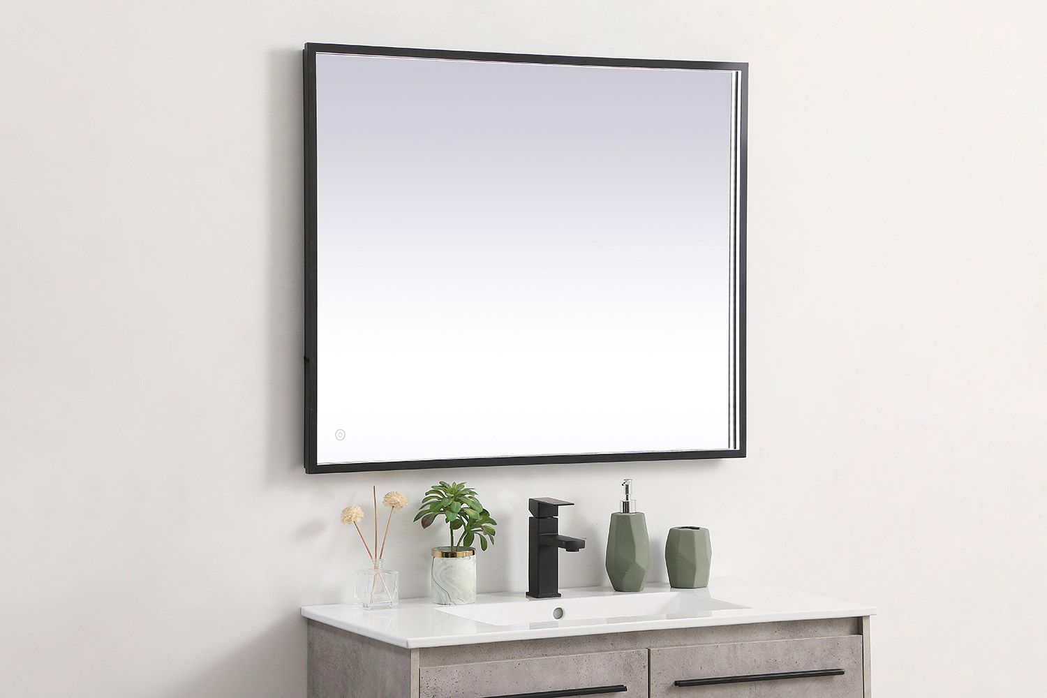 Elegant Wall Mirror - Black, D 30", H 36" (MRE63036BK)