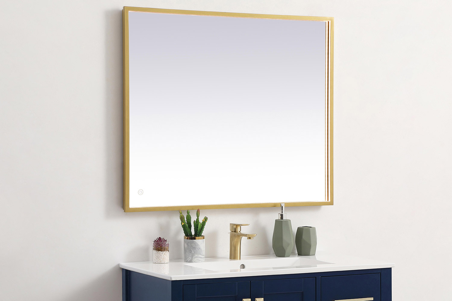 Elegant Wall Mirror - Brass, D 30", H 36" (MRE63036BR)