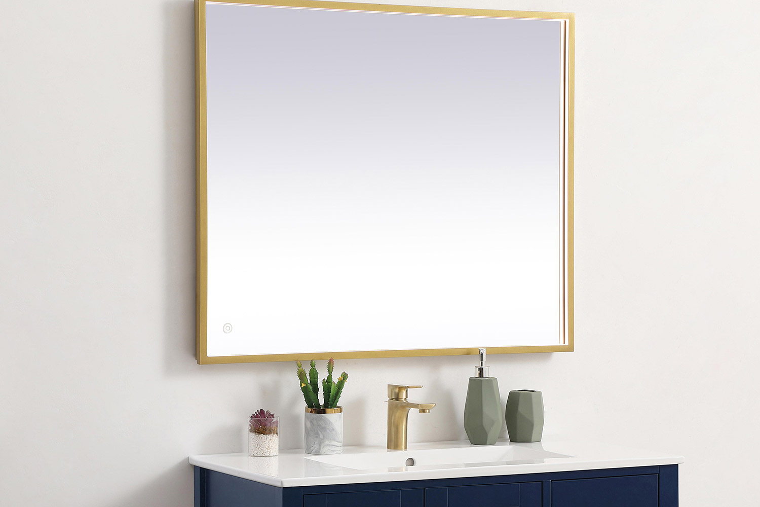 Elegant Wall Mirror - Brass, D 30", H 36" (MRE63036BR)